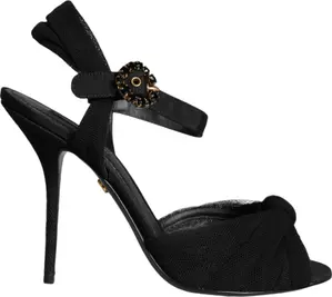 Black KEIRA Heels Ankle Strap Sandals Shoes