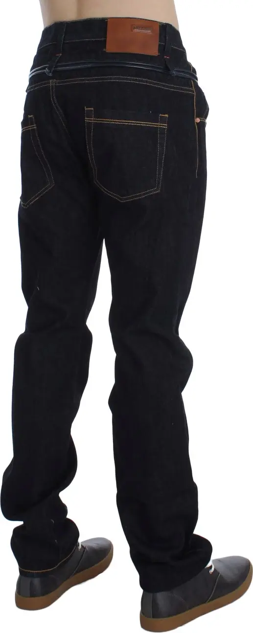 Blue Cotton Regular Straight Fit Jeans