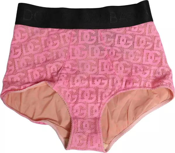 Pink Cotton DG Logo High Waist Girdle Underwear
