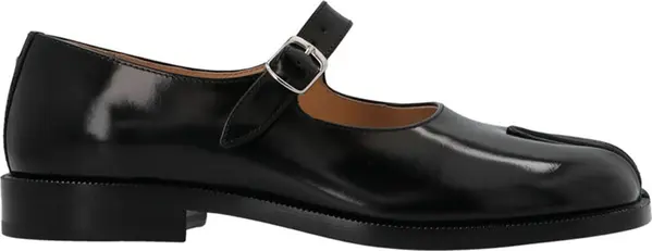 Black Leather Ballet Flats