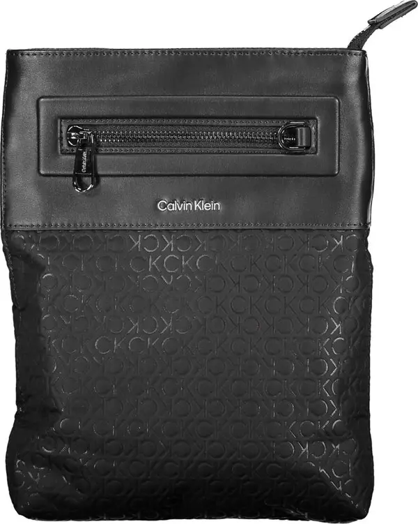 Black Polyester Men's Shoulder Bag