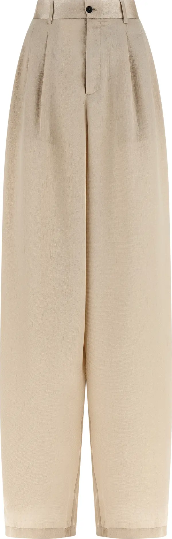 Beige Polyester Casual Pants