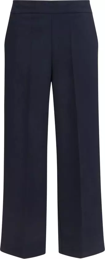 Blue Polyester Casual Pants