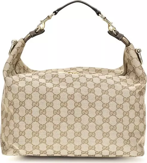 Beige Fabric Shoulder Bag