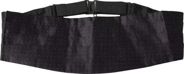 Black Silk Dotted Waist Tuxedo Belt Cummerbund