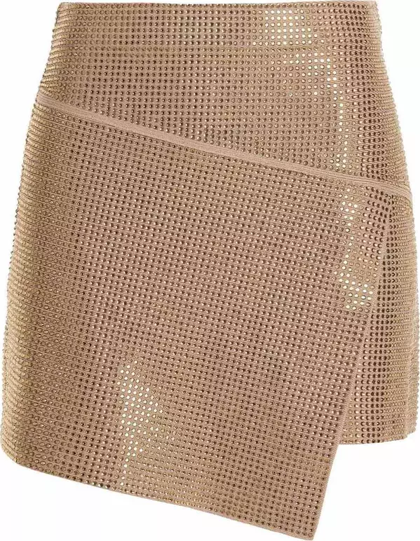 Beige Viscose Long Skirt