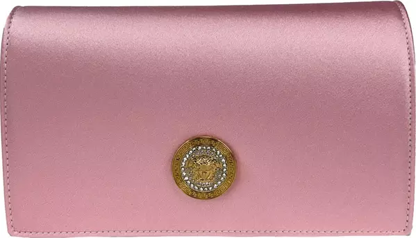 Versace Medusa Crystal Satin Mini Chain Crossbody Bag Purse