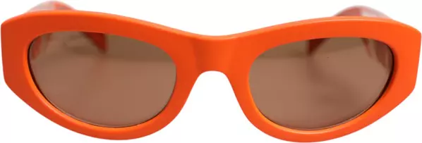 Orange Reborn To Live Oval Frame Logo Eyewear Sunglasses