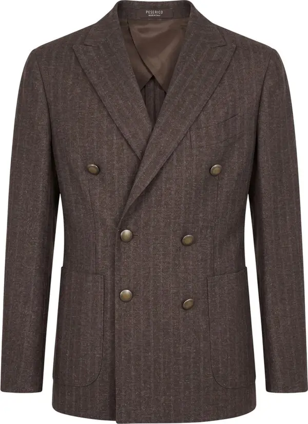 Brown Wool Men Jacket