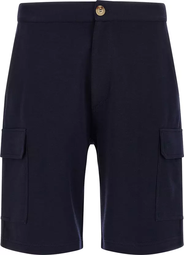 Blue Cotton Bermuda Shorts