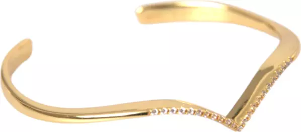 Arched Wing Cuff Skyfall Gold CZ 925 Bracelet