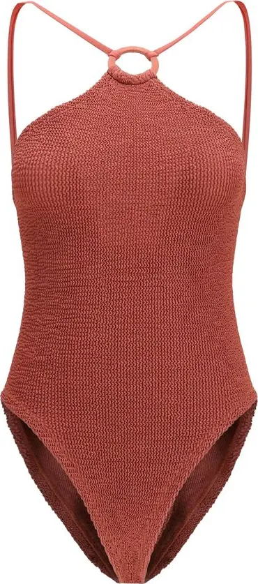 Red Polyamide One-Piece Swimsuit