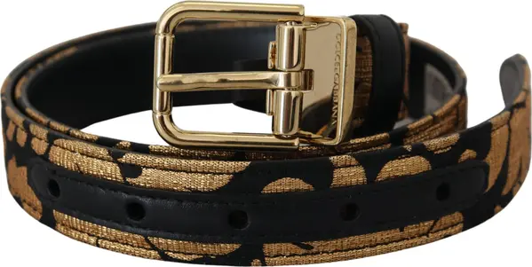 Multicolor Jacquard Leather Logo Buckle Belt