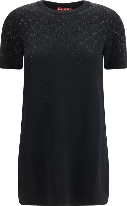 Black Wool Oves Aries Casual Dress