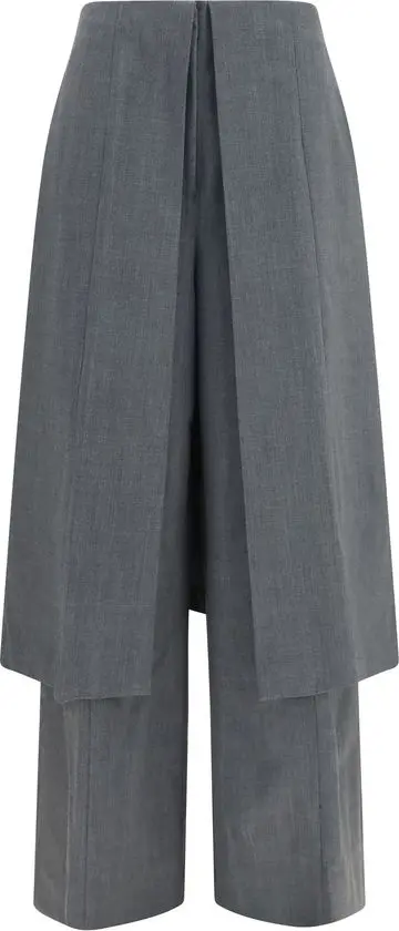 Gray Polyester Dress Pants