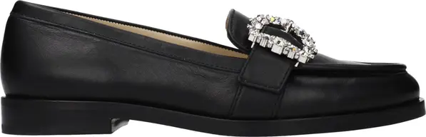 Black Leather Slip-On Loafers