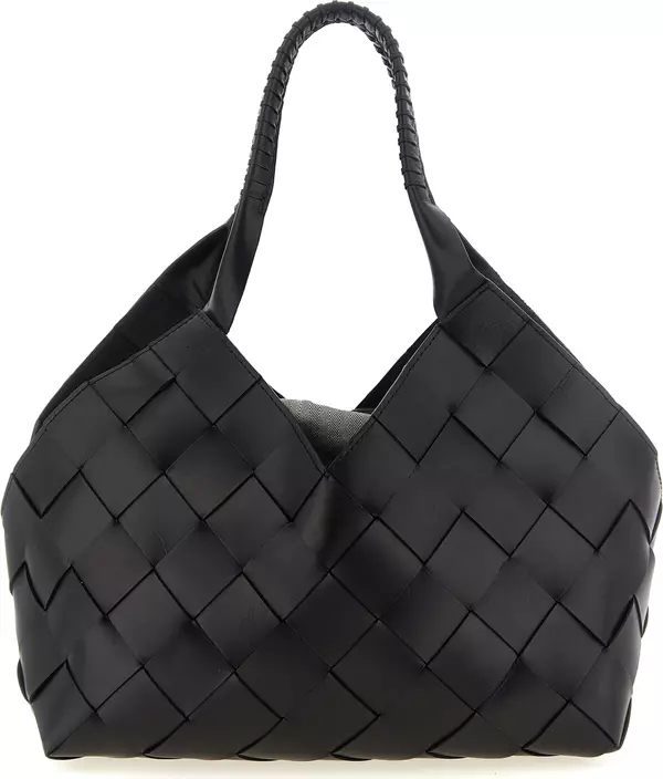 Black Calfskin Shoulder Bag