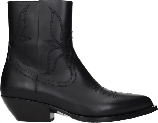 Black Leather Ankle Boots