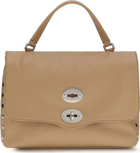 Beige Calf Leather Bos Taurus Handbag