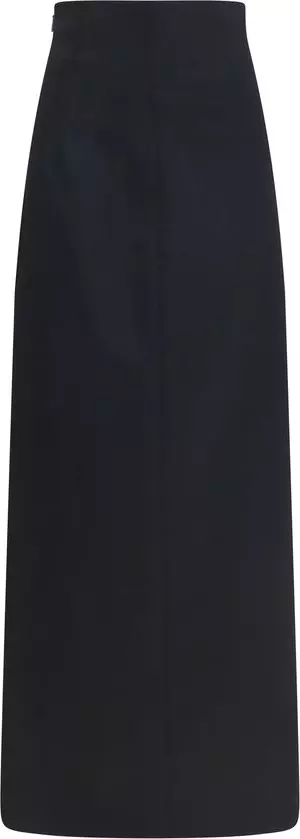 Black Silk Long Skirt