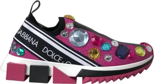 Pink Sorrento Crystals Sneakers Shoes
