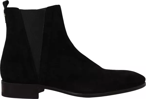 Black Suede Leather Chelsea Mens Boots Shoes