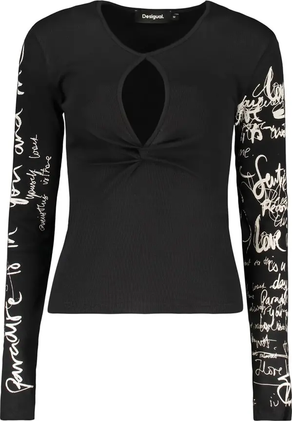 Black Cotton Women Sweater