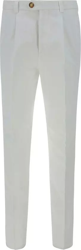 White Cotton Casual Pants