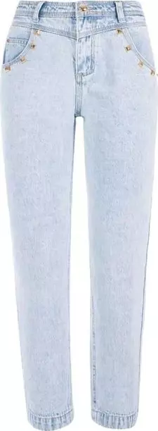 Blue Cotton Boyfriend Jeans
