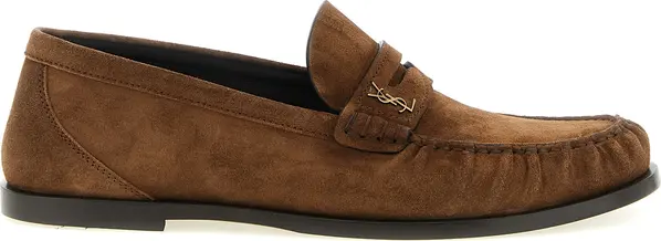 Brown Calfskin Slip-On Loafers