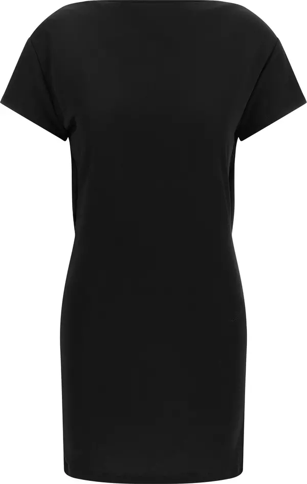 Black Viscose Short Dress