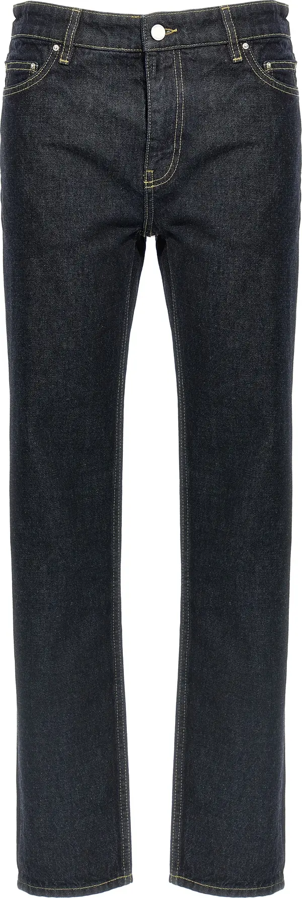 Blue Cotton Tapered Jeans