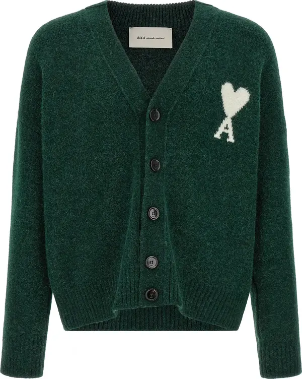Bicolor Alpaca Leather Cardigan