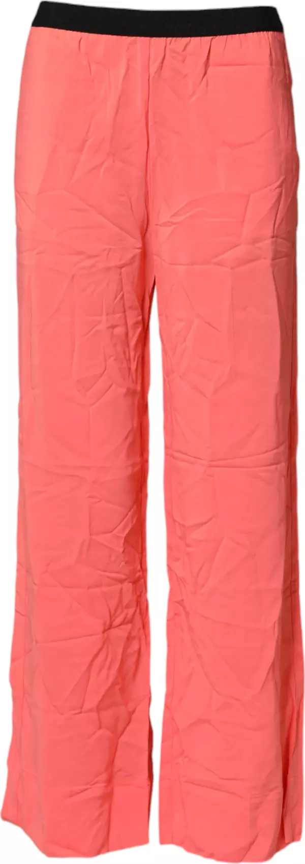 Neon Pink High Waist Straight Wide Leg Trouser Pants