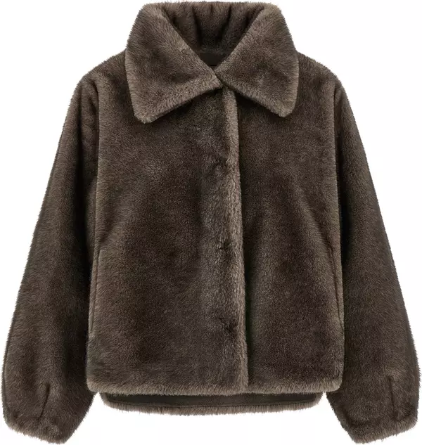 Brown Polyamide Full-Length Jacket