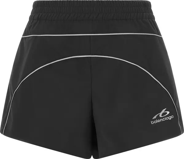 Black Polyester Bermuda Shorts