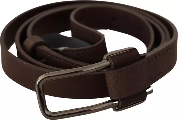 Brown WX Silver Metal Buckle Belt