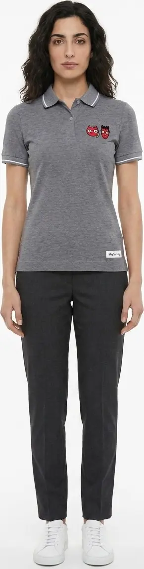 Gray Cotton Polo Shirt