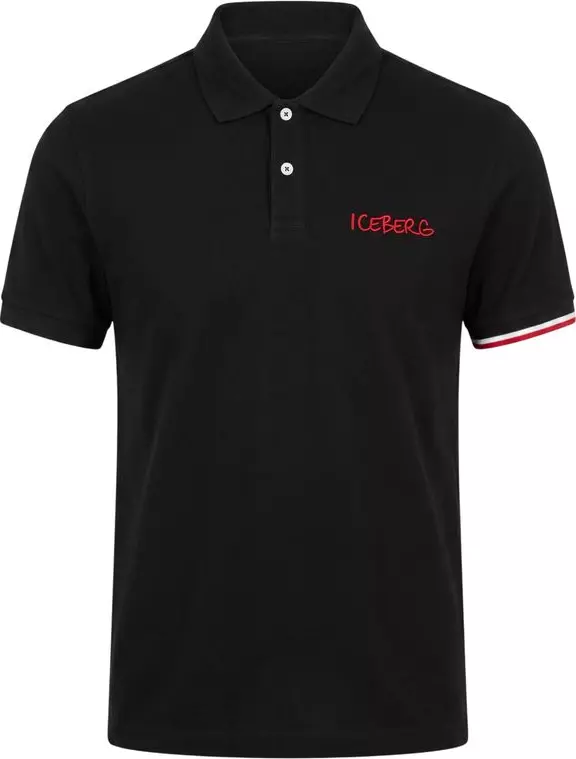 Black Cotton Men Polo Shirt