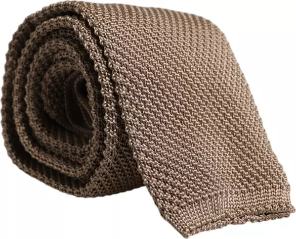Brown Silk Adjustable Necktie Tie