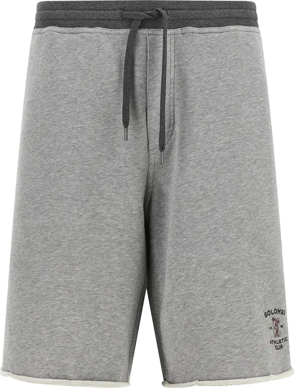 Gray Cotton Bermuda Shorts
