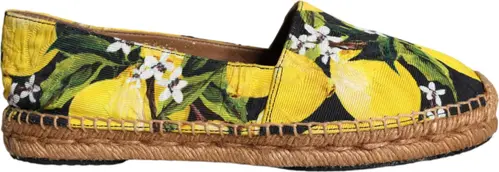 Multicolor Lemon Slip On Espadrilles Shoes