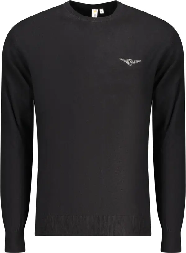Black Cotton Men's Sweater