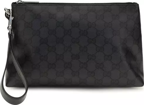 Black Cotton Clutch Bag