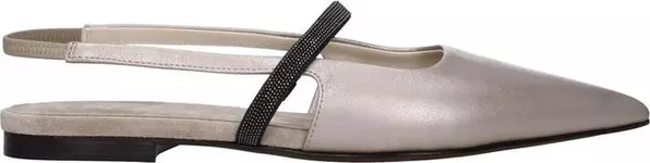 Beige Leather Mules