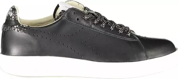 Black Leather Women Sneaker