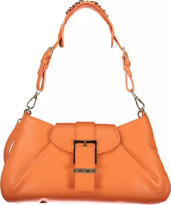 Orange Polyurethane Women's Bag