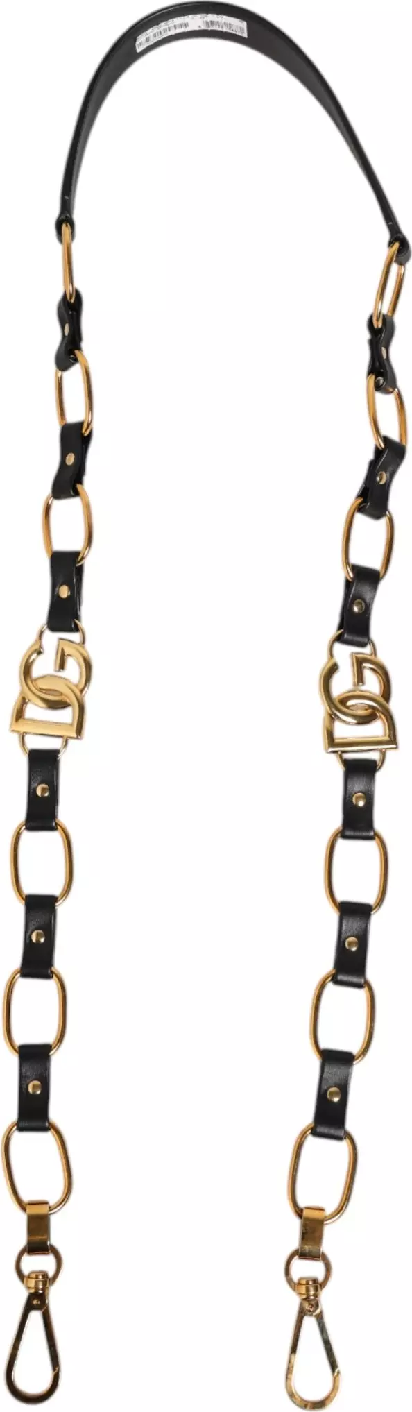 Black Leather Gold Chain Bag Accessory Shoulder Strap