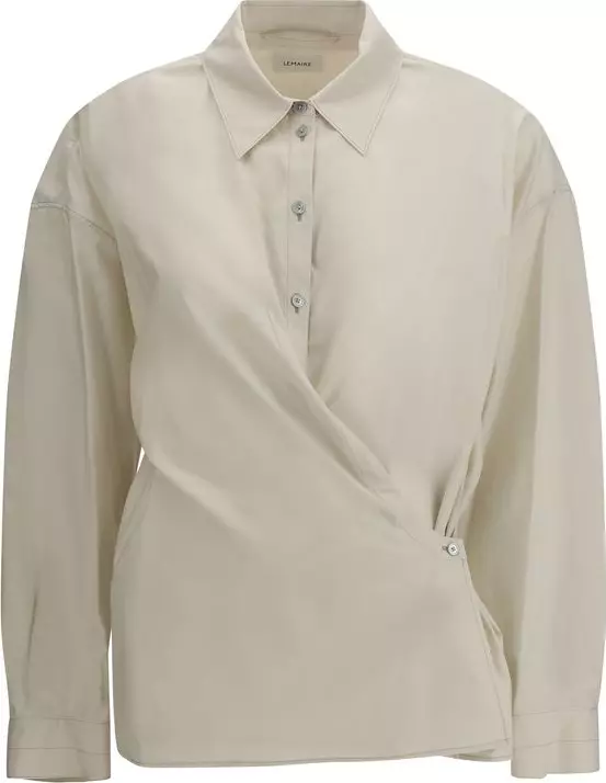 Beige Cotton Dress Shirt