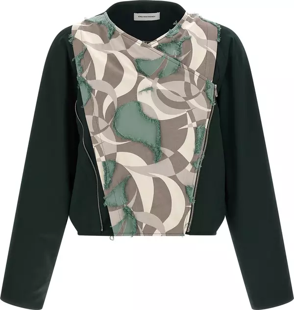 Multicolor Virgin Wool Shell Jacket